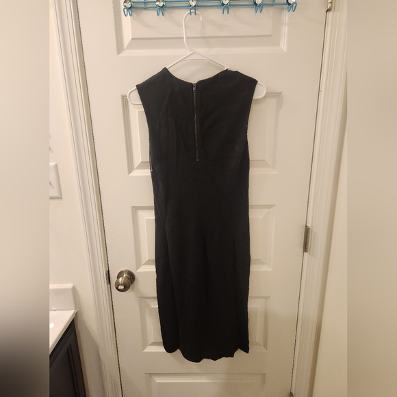 Vince Solid Black Sleeveless Dress Size XS Midi A Line #N648 - Picture 3 of 5